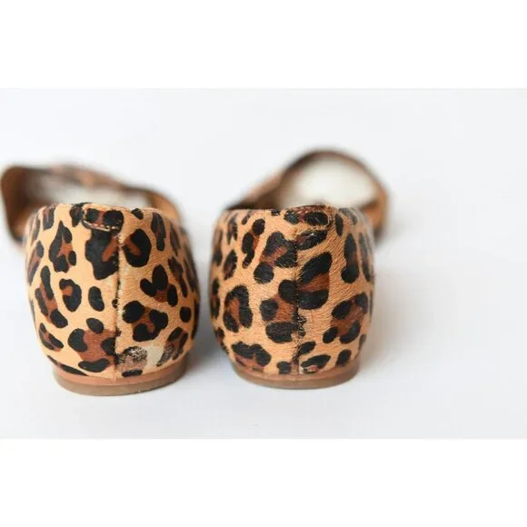 J. Crew Zoe D’Orsay Flats Sz 8 Calf Hair Leopard Print Pointed Toe Flat - Picture 12 of 16